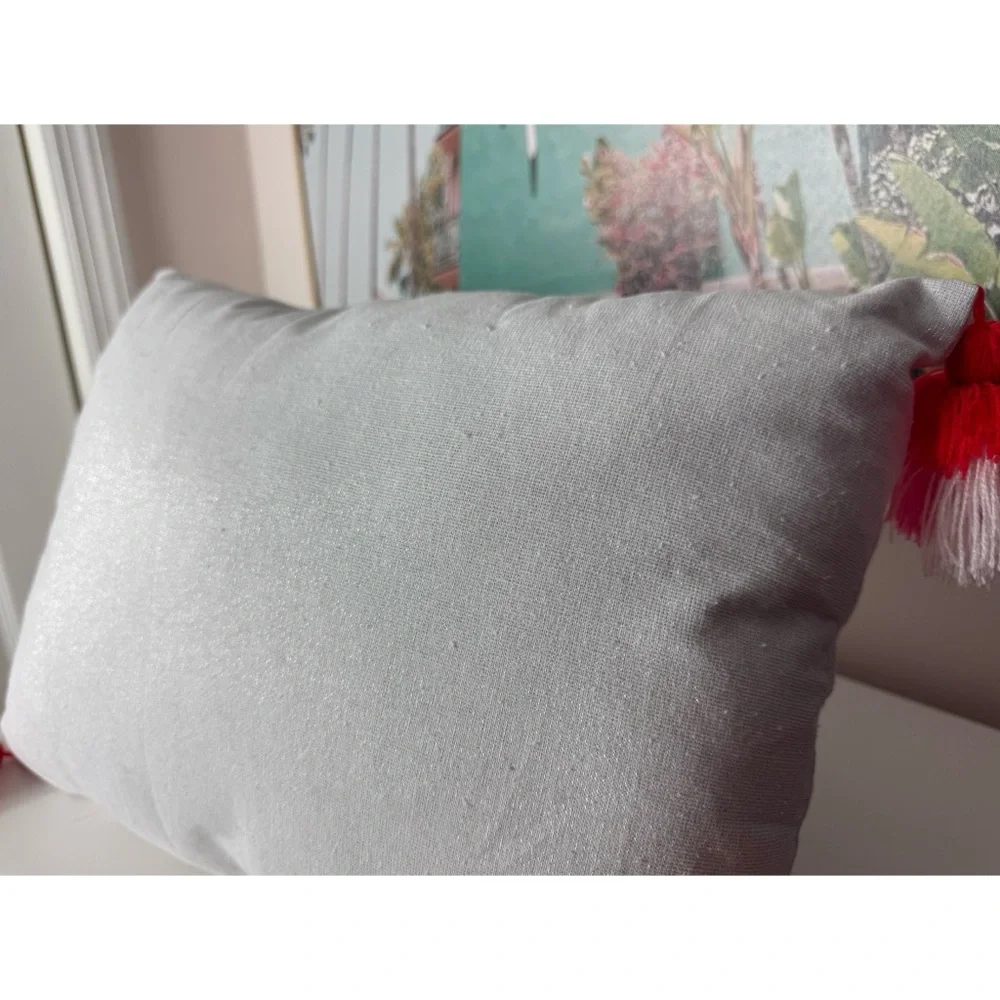 LC Lauren Conrad Happy Holiyays Christmas Tassel Decorative Holiday Pillow